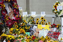 Tribute of fans from all over the world in the Forest Lawn Memorial Park on his first anniversary of death