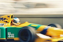 Schumacher driving for Benetton at the 1992 Monaco Grand Prix