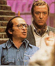 Sidney Lumet and Caine at the set for Deathtrap, 1982