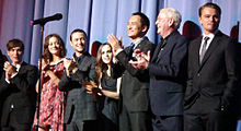 Caine (second from right) with the cast of Inception at the 10 July premiere in 2010