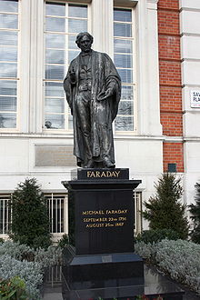 Michael Faraday statue in Savoy Place, London. Sculptor John Henry Foley RA.