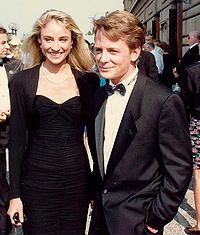 Michael J. Fox with Tracy Pollan at the 40th Emmy Awards[12] in August 1988 shortly after they were married