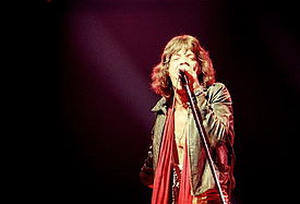Mick Jagger on stage in 1972, New York City