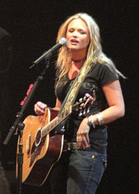 Lambert on stage, in Pontiac, Michigan, March 31, 2007