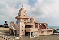 The Gandhi Mandapam, a temple in Kanyakumari, Tamil Nadu in India. This temple was erected to honour M.K.Gandhi.[250]