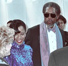 Freeman and daughter Morgana Freeman at the 1990 Academy Awards