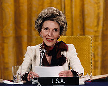 Reagan hosts the First Ladies Conference on Drug Abuse at the White House, 1985