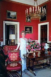 Reagan models for Vogue magazine in the Red Room, 1981