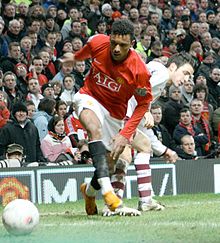 Nani playing for United in 2008