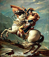 Napoleon Crossing the Alps on the back of Marengo (1800), by Jacques-Louis David