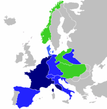 First French Empire at its greatest extent in 1811   French Empire   French satellite states   Allied states