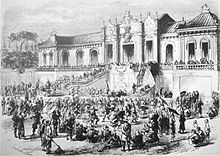 Looting of the Yuan Ming Yuan by Anglo-French forces in the Second Opium War in 1860.