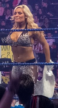Natalya at a SmackDown event in April 2012.