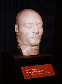 Ned Kelly's death mask in the Old Melbourne Gaol