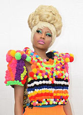 Minaj is known for her outlandish costumes, cosmetics, and wigs.