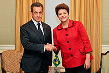 President Nicolas Sarkozy with President of Brazil Dilma Rousseff
