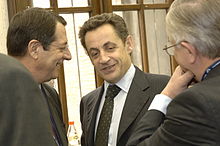 Nicolas Sarkozy in 2006 with Cypriot opposition leader Nicos Anastasiades