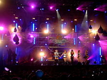The Pussycat Dolls performing "Stickwitu"; a single that garnered critical and commercial success, along with a Grammy Award nomination. (2008)