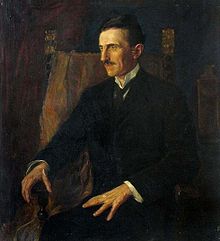 Tesla's portrait—Blue Portrait—from 1916, painted by then-Hungarian princess, Vilma Lwoff-Parlaghy.