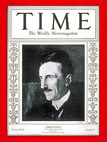 Tesla on cover of Time Magazine for 20 July 1931.
