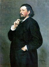 Portrait by Ilya Repin of M. P. Belyayev, founder of the Russian Symphony Concerts