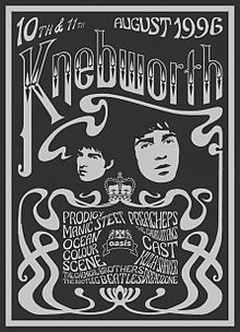 Promotional poster for the mammoth Knebworth Park gigs in August 1996.