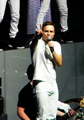 Olly Murs performing on the X Factor tour in 2010