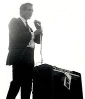 Newman at a political rally for Eugene McCarthy in 1968