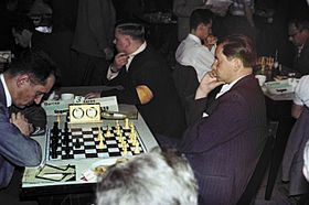 Gedeon Barcza (left) vs. Keres, European Team Championship 1961