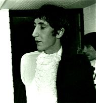 Townshend (with Moon, rear right) backstage before a gig in Ludwigshafen, Germany in 1967