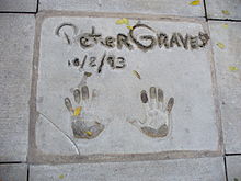 Handprints of Peter Graves in front of Hollywood Hills Amphitheater at the Disney's Hollywood Studios theme park