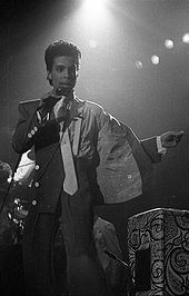 Prince performing in Brussels during the Hit N Run Tour in 1986
