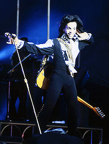 Prince performing during his Nude Tour in 1990