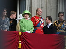 Prince William (second from left) in uniform, with the Royal Family on the balcony of Buckingham Palace during Trooping the Colour, 2007