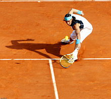 Nadal playing on clay