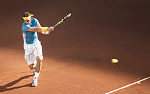 Nadal at the 2010 Mutua Madrileña Madrid Open, Madrid, Spain