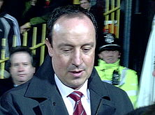 Rafael Benitez managing Liverpool against Watford in 2005