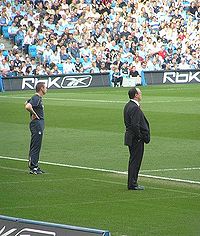 With Manchester City manager Stuart Pearce at the City of Manchester Stadium, 14 February 2007.