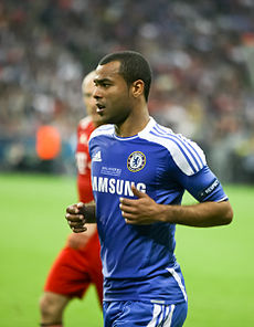 Cole playing for Chelsea during the 2012 UEFA Champions League Final.
