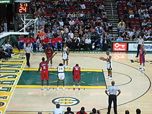 Allen prepares to shoot a free throw in 2007.