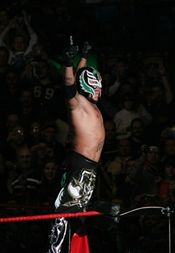 Mysterio during a WWE live event in 2008.