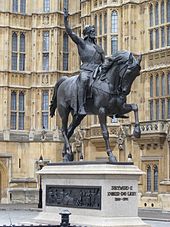 Statue of Richard I by Carlo Marochetti outside the Palace of Westminster, London
