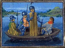 Robert de Vere fleeing Radcot Bridge (Froissart).