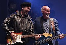Richard Thompson with Fairport Convention's Dave Pegg at Cropredy, 2005.