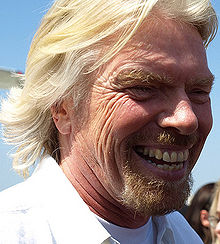 Branson in April 2009 at the launch of Virgin America in Orange County, California