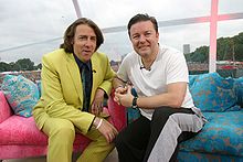 Gervais (right) with Jonathan Ross at Live 8 in July 2005