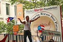 Ricky Martin at a Puerto Rican Day annual parade in New York City