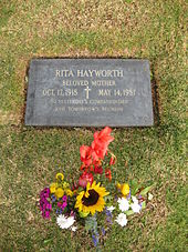 Hayworth's grave at Holy Cross Cemetery, Culver City, California