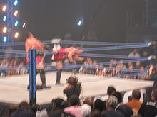 Van Dam performing a superkick on Samoa Joe.