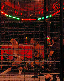 Van Dam facing Hardcore Holly in the Extreme Elimination Chamber at December to Dismember.